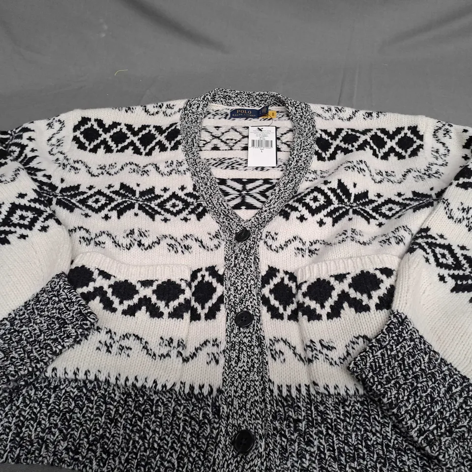 POLO RALPH LAUREN KNITTED BUTTON CARDIGAN - LARGE