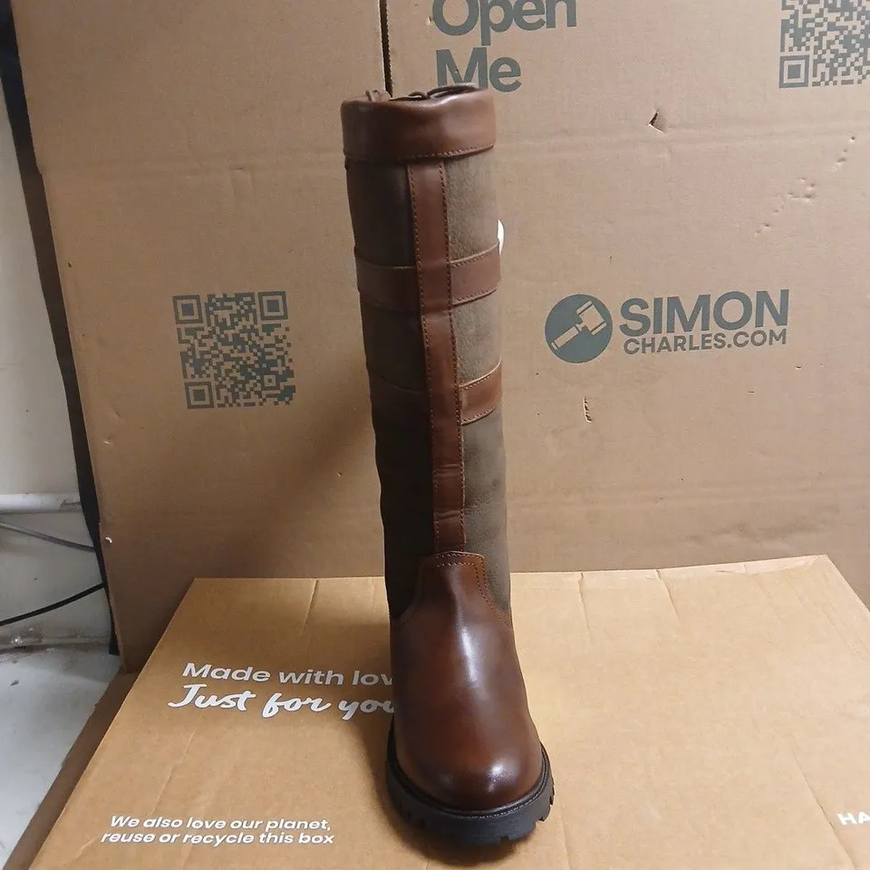 HARRY HALL DENTON LONG COUNTRY BOOT DARK BROWN BOXED UK 6