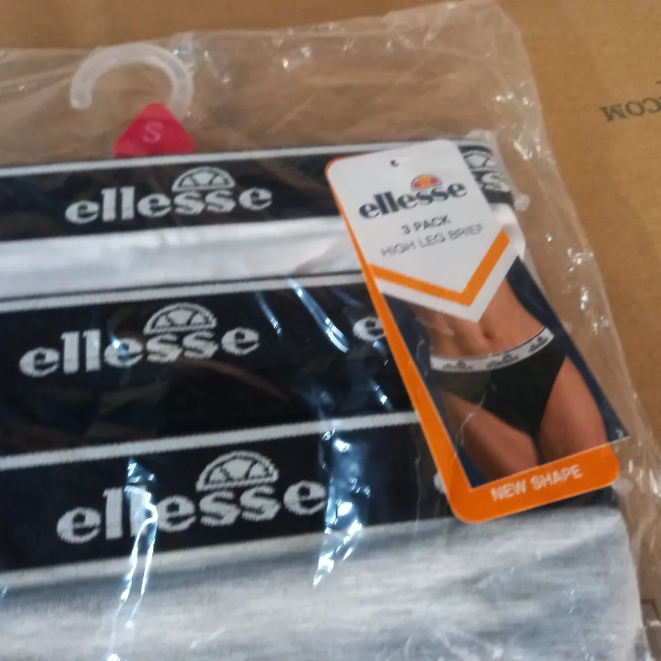 BAGGED ELLESSE 3-PACK HIGH LEG BRIEFS - SMALL