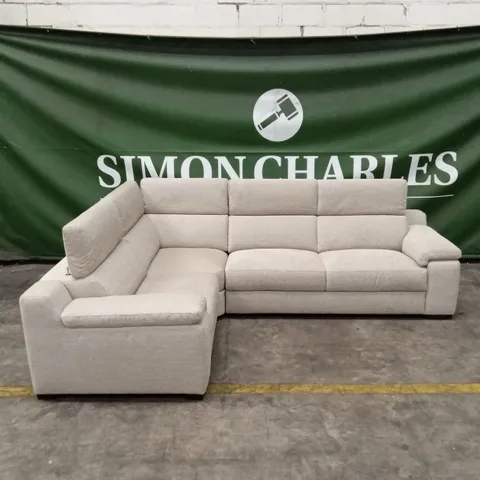 QUALITY DESIGNER ITALIAN MADE RICCARDO FABRIC CORNER SOFA - BEIGE 