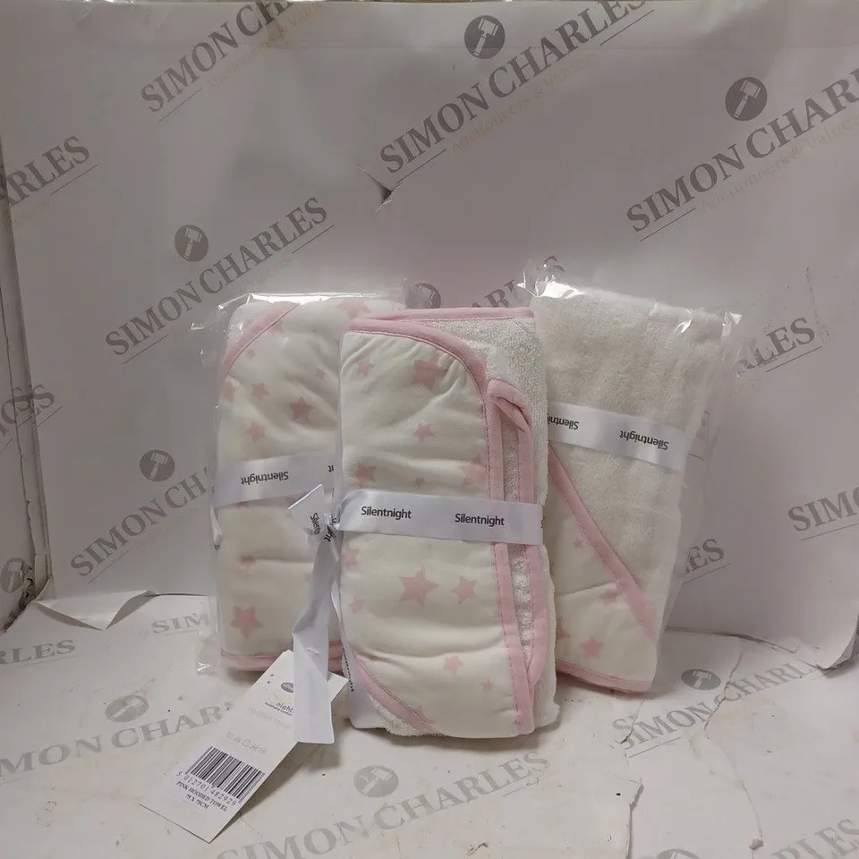 3 x SILENTNIGHT HOODED TOWEL 