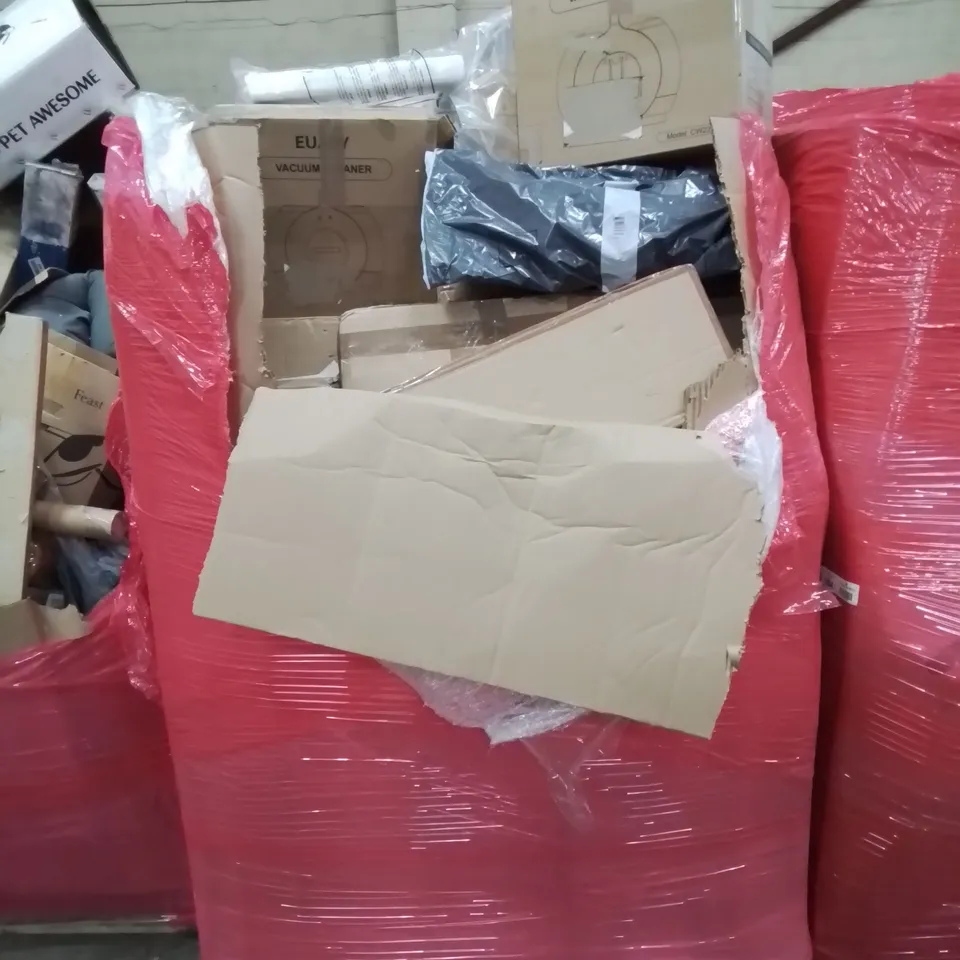 PALLET CONTAINING VARIOUS BOXED HOUSEHOLD ITEMS VACUUM CLEANERS ETC.