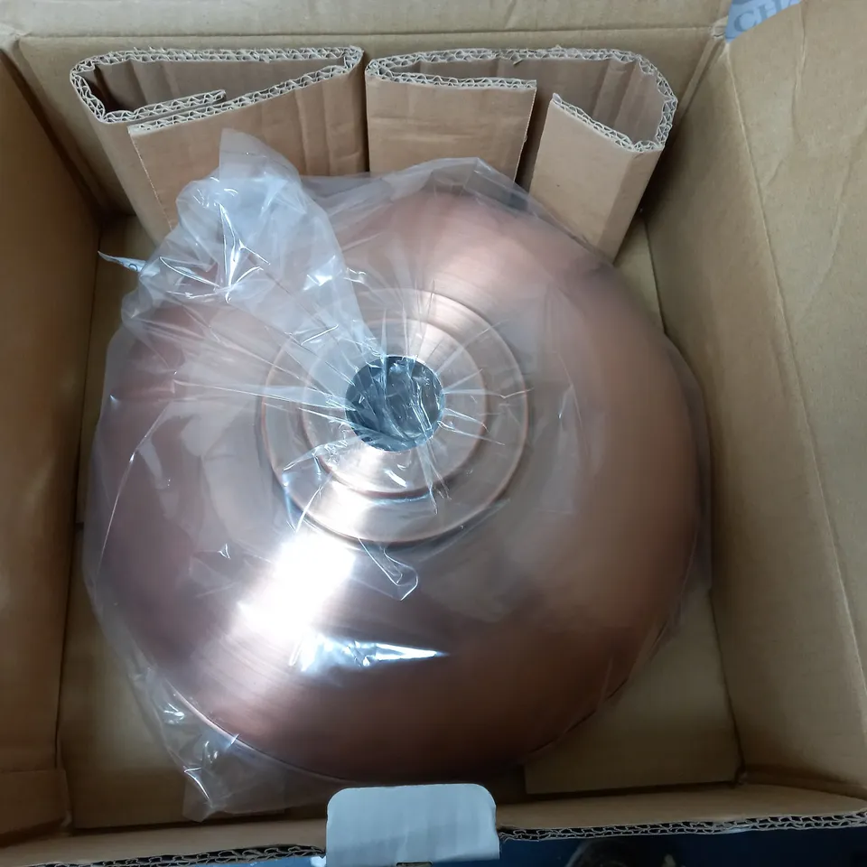 BOXED THE LIGHTING COLLECTION ANTQUE COPPER PENDANT LIGHT