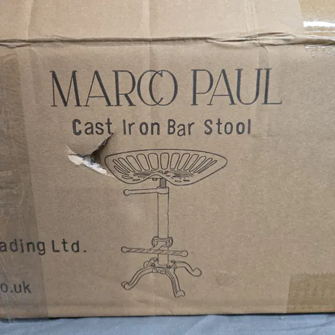 BOXED MARCO PAUL CAST IRON BAR STOOL