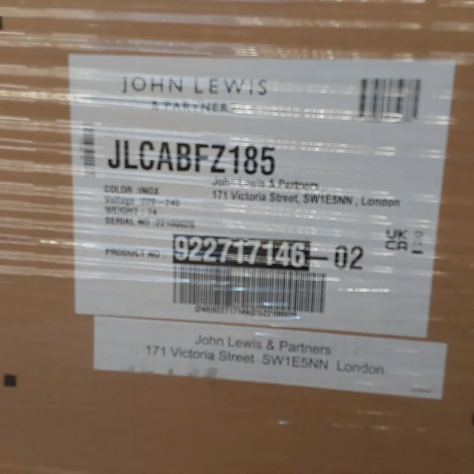 JOHN LEWIS JLCABFZ185 FREESTANDING FREEZER, STAINLESS STEEL