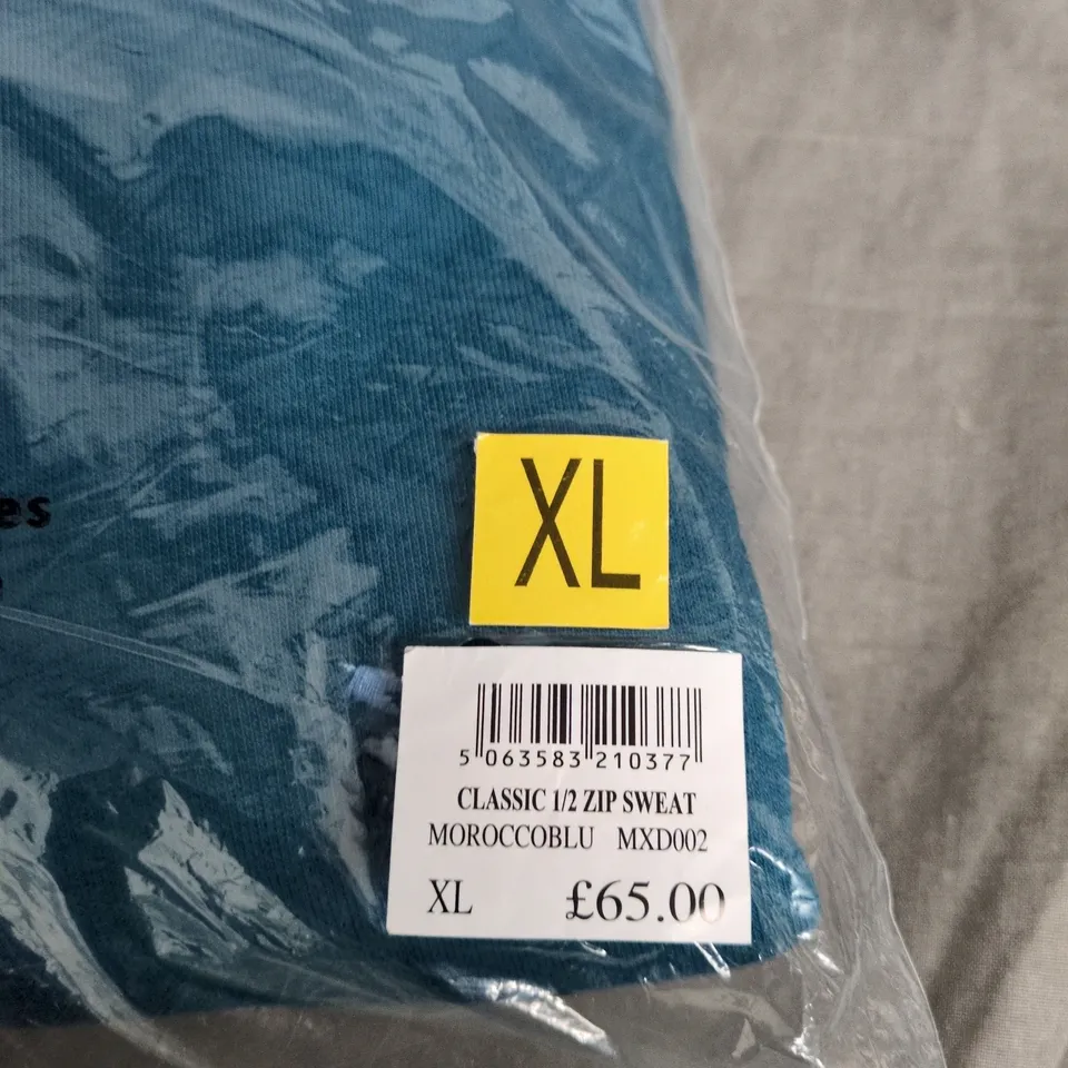 CREW CLOTHING CLASSIC 1/2 ZIP SWEAT – MOROCCO BLUE, XL (MXD002)