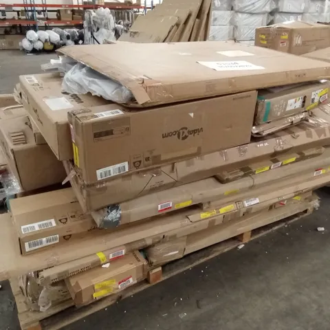 PALLET OF ASSORTED INCOMPLETE DESIGNER FURNITURE AND FURNITURE PARTS