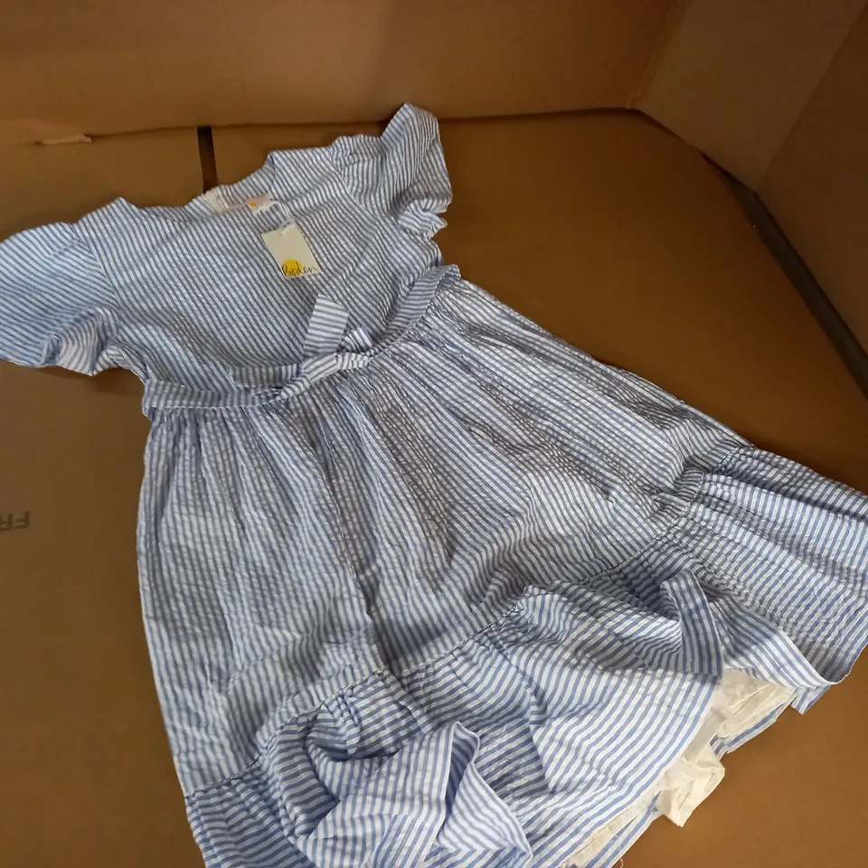 MINI BODEN BLUE/WHITE STRIPE KIDS DRESS - 11/12 YRS