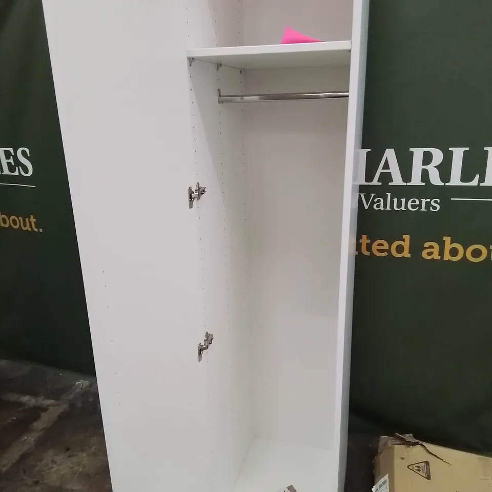 BUILT UP SINGLE MODULAR WARDROBE WHITE GLOSS DOOR, RAIL & SHELF RRP £225