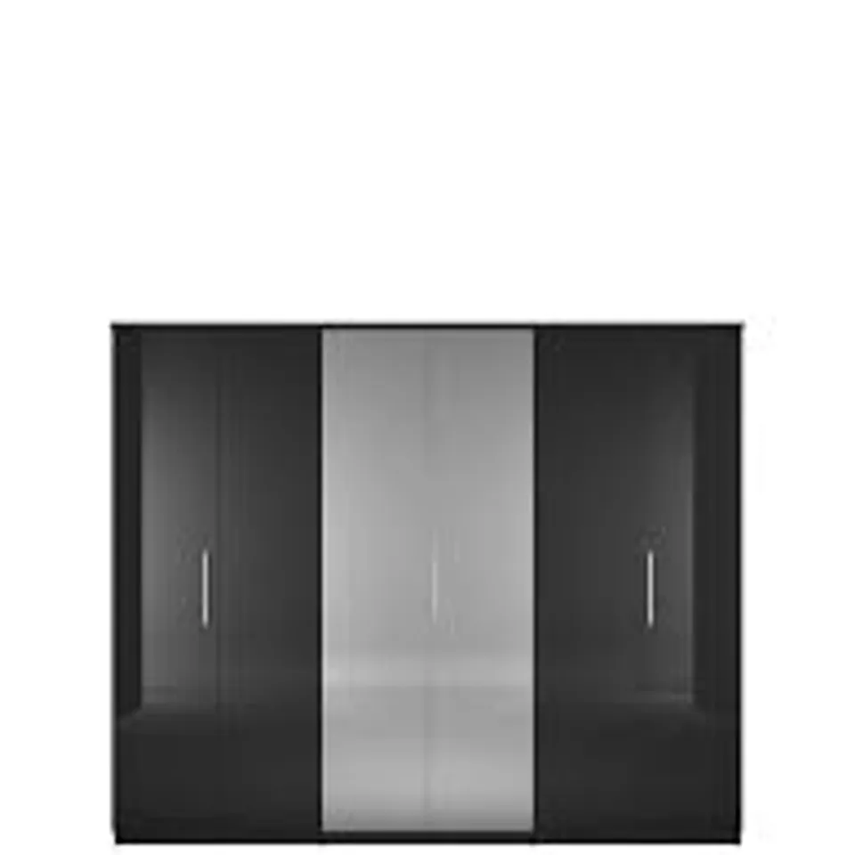 BOXED 6-DOOR BLACK WARDROBE (INCOMPLETE - 1 OF 5 BOXES)
