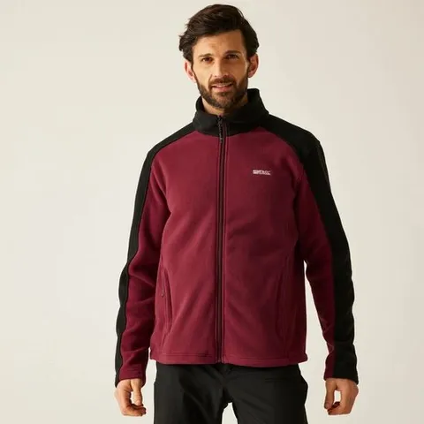 BRAND NEW REGATTA MEN'S HEDMAN II HEAVYWEIGHT FULL ZIP FLEECE | DARK MAROON BLACK SIZE M