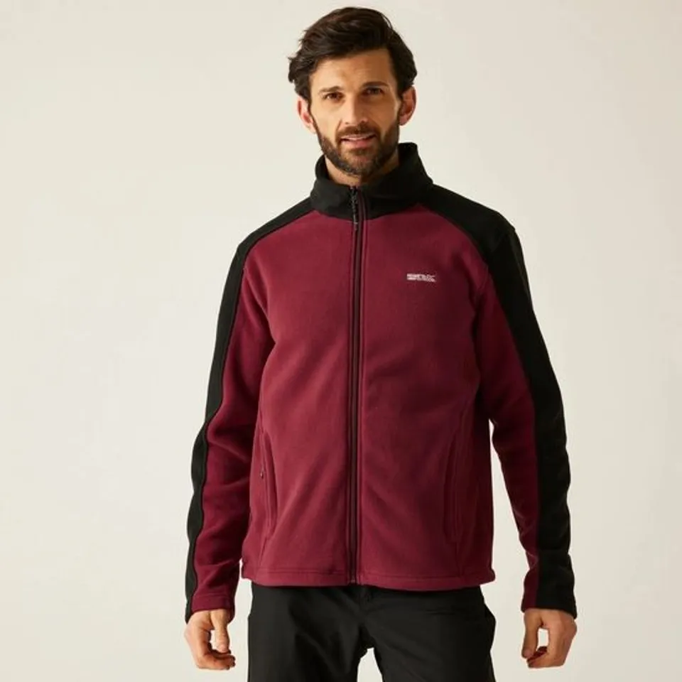 BRAND NEW REGATTA MEN'S HEDMAN II HEAVYWEIGHT FULL ZIP FLEECE | DARK MAROON BLACK SIZE M
