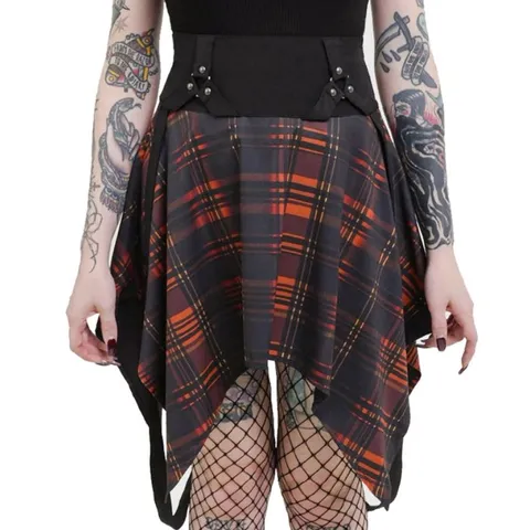 BRAND NEW KILLSTAR - AMBERIC - BLACK/ORANGE WOMEN'S SKIRT SIZE XXL