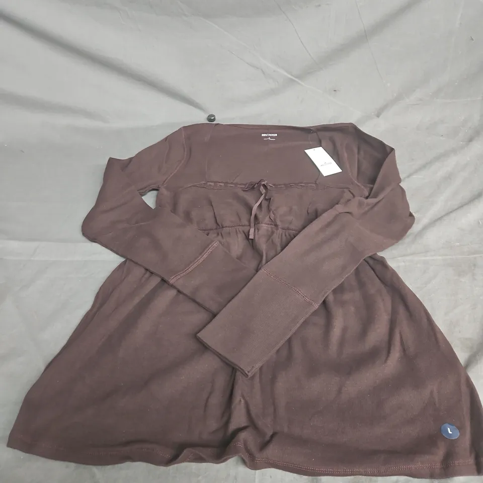 HOLLISTER KNIT TOP – BROWN, SIZE L