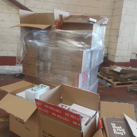 PALLET CONTAINING A VERY LARGE QUANTITY OF ASSORTED BRAND NEW  ITEMS INCLUDING: TYPO CHRISTMAS CRACKERS, TYPO 'BATTLE IT OUT' GAMES, ASSORTED CLOTHING AND ACCESSORIES ECT