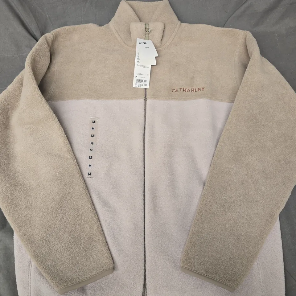 UNIQLO FLEECE FULL-ZIP JACKET IN BEIGE - MEDIUM