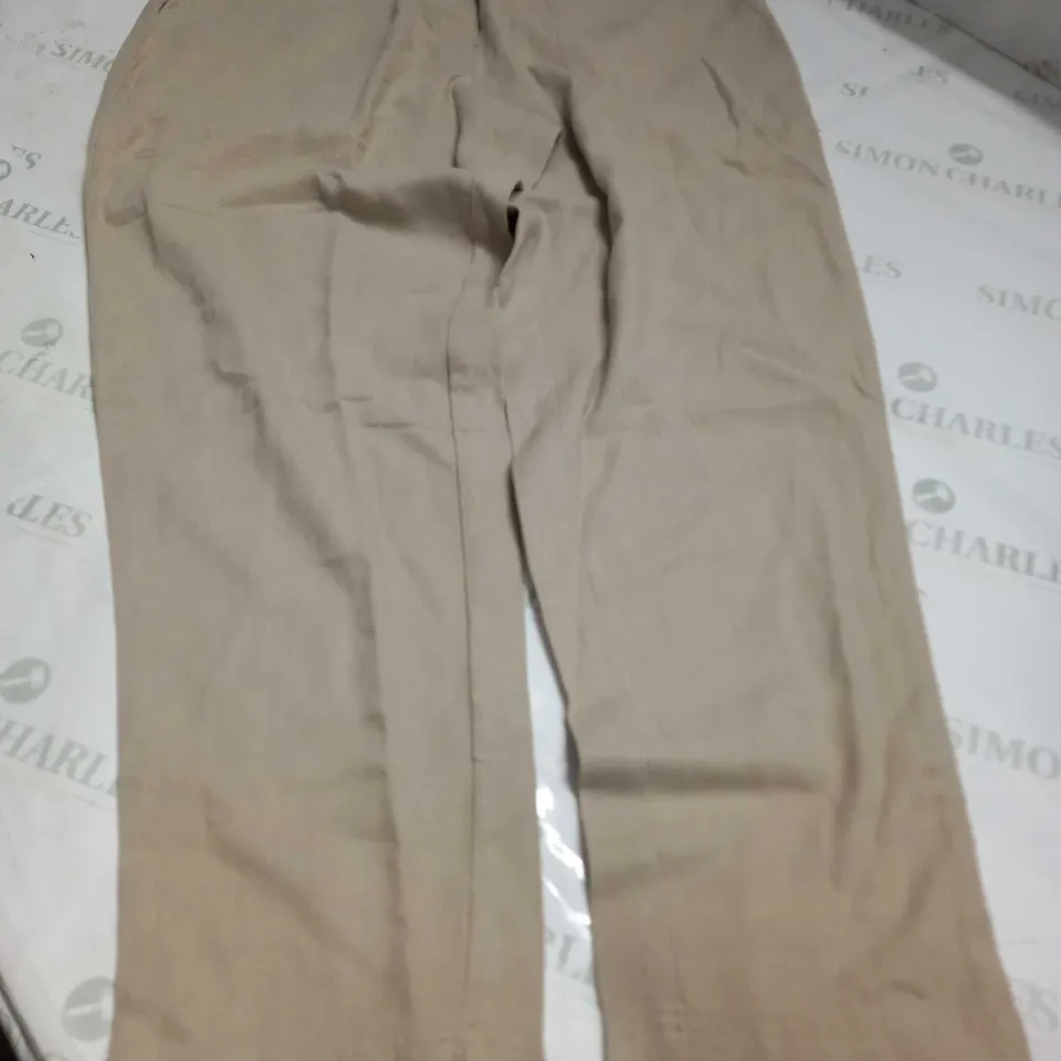 EVANS LINEN BLEND TROUSERS IN BEIGE - UK 14