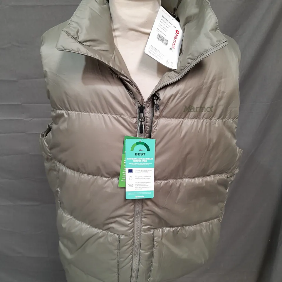 MARMOT LIGHT KHAKI PADDED GILET - MEDIUM