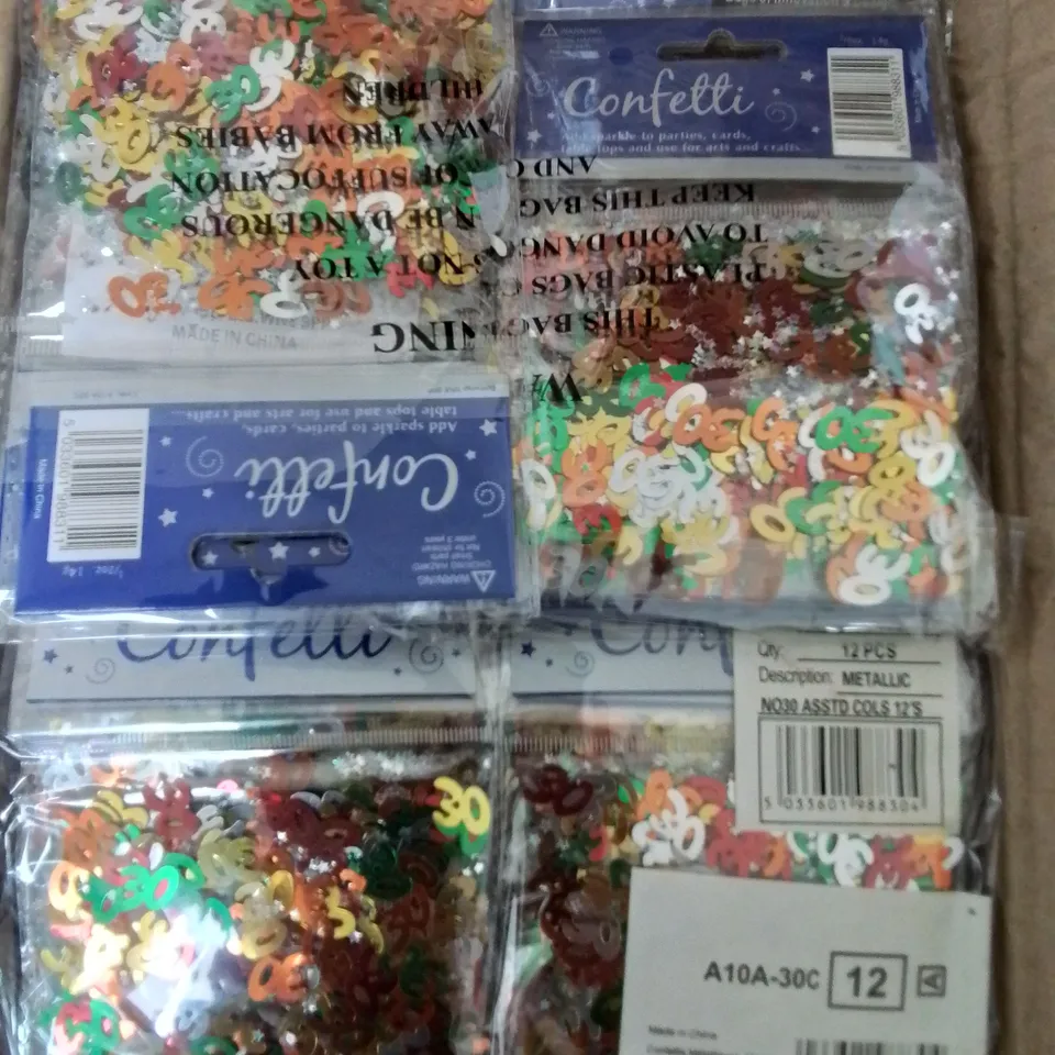 PALLET OF APPROXIMATELY 6800 ASSORTED CONFETTI ITEMS TO INCLUDE - THE PARTY FACTORY FOILETTI PRINCESS - EUROWRAP 30 CONFETTI - THE PARTY FACTORY FOILETTI AGE 13 ETC