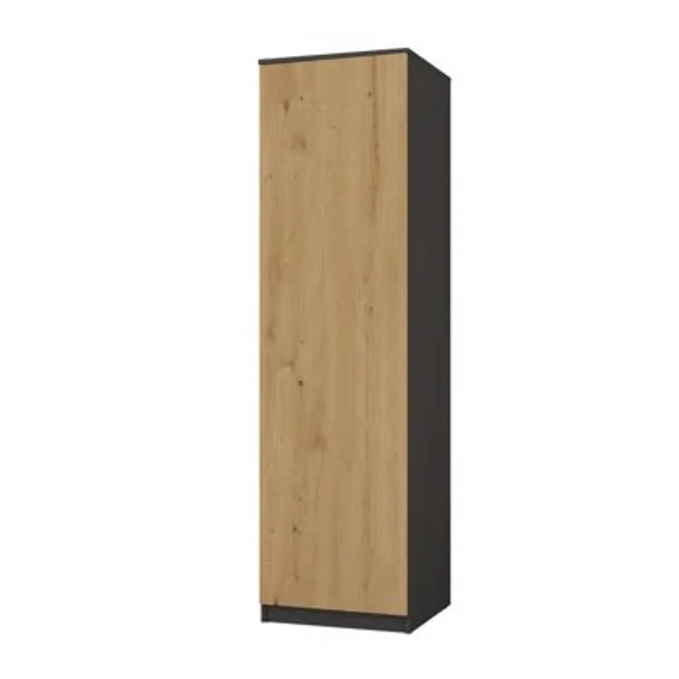 BOXED WARDROBE WITH STORAGE SHELVE & CLOTH HANGING RAIL - TALL MDF/CHIPBOARD ARMOIRE BEDROOM WARDROBE (2 BOXES)