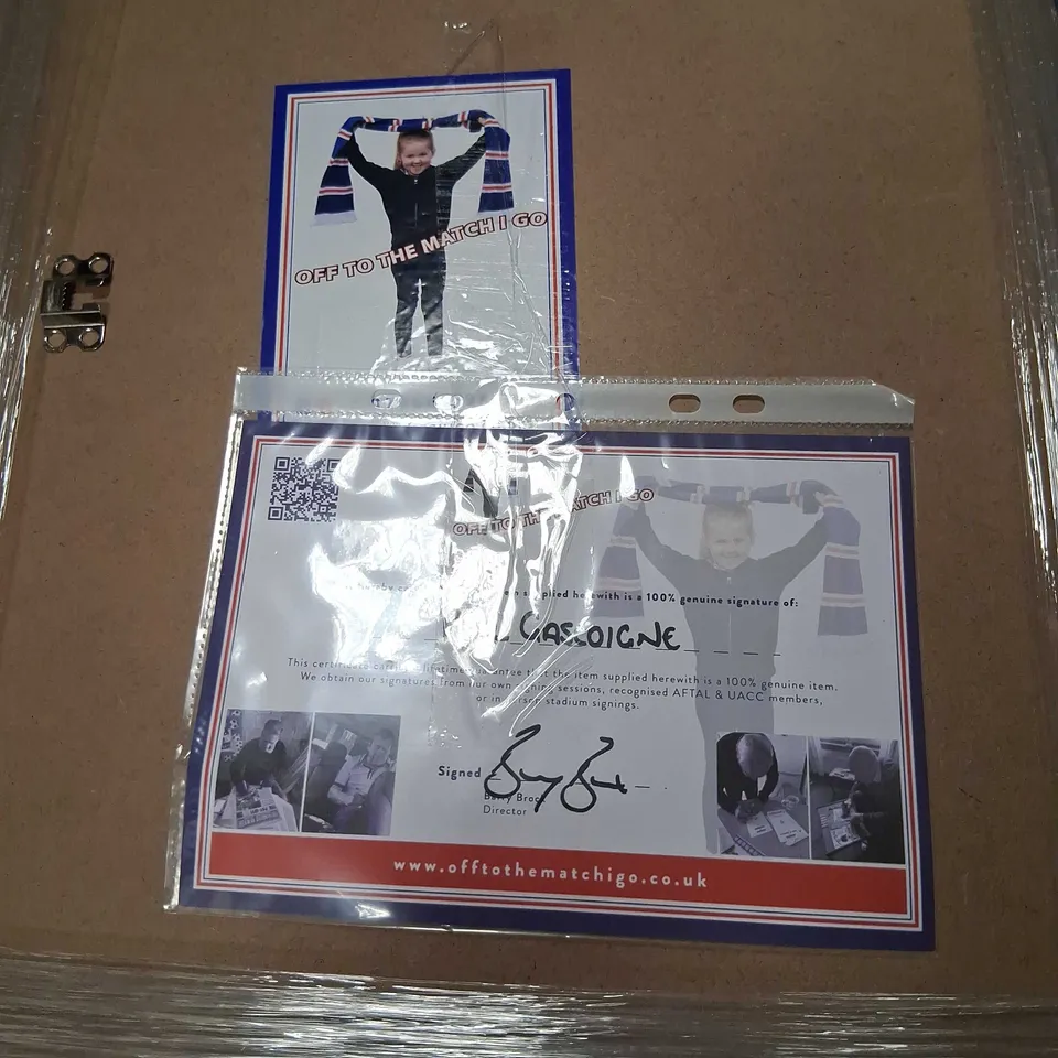 FRAMED PAUL GASCOIGNE SIGNED RANGERS FC PHOTO COLLAGE