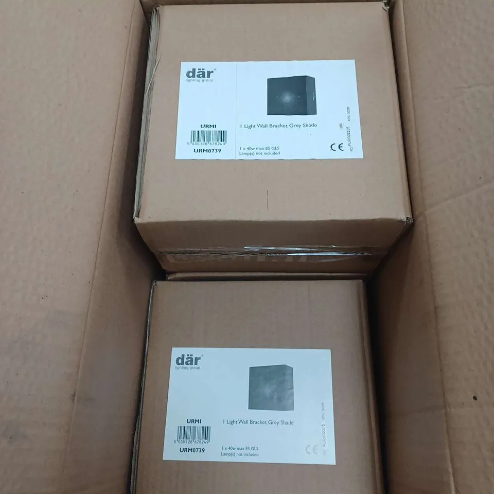 LOT OF 6 DAR LIGHT WALL BRACKET GREY SHADE URM0739