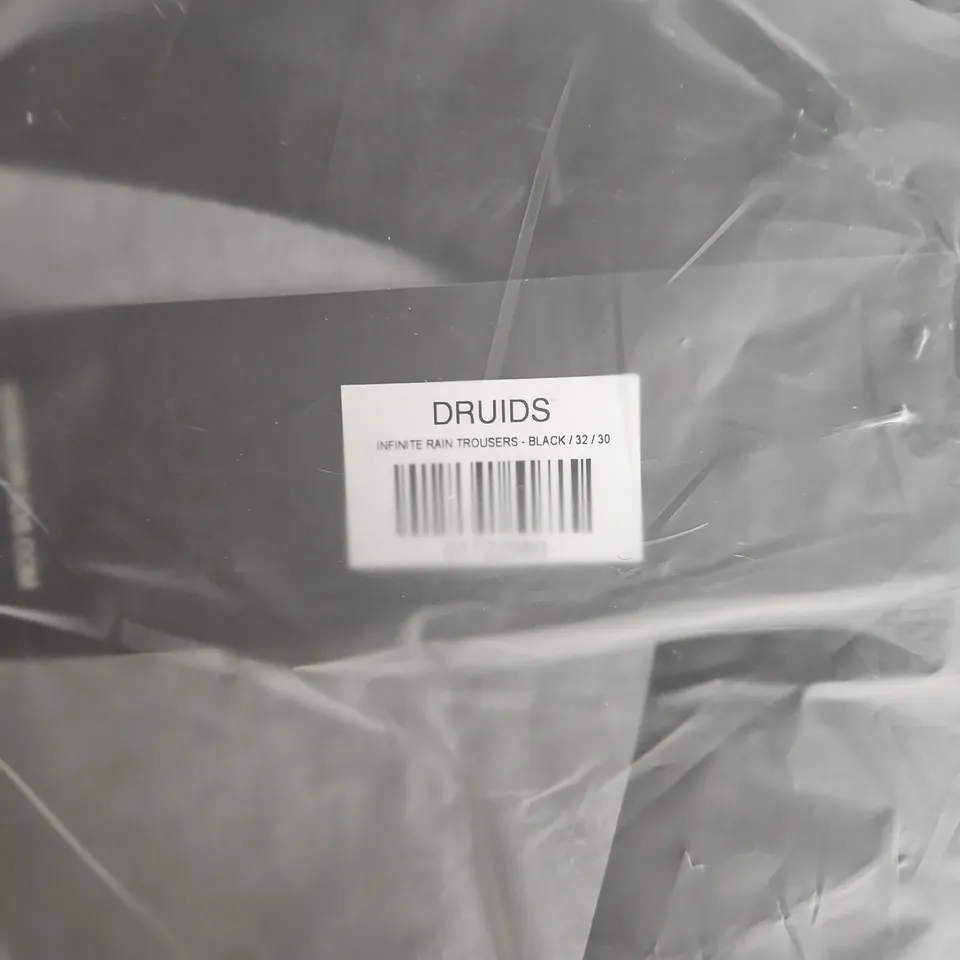 BAGGED DRUIDS INFINITE RAIN TROUSERS – BLACK, UK 32/30