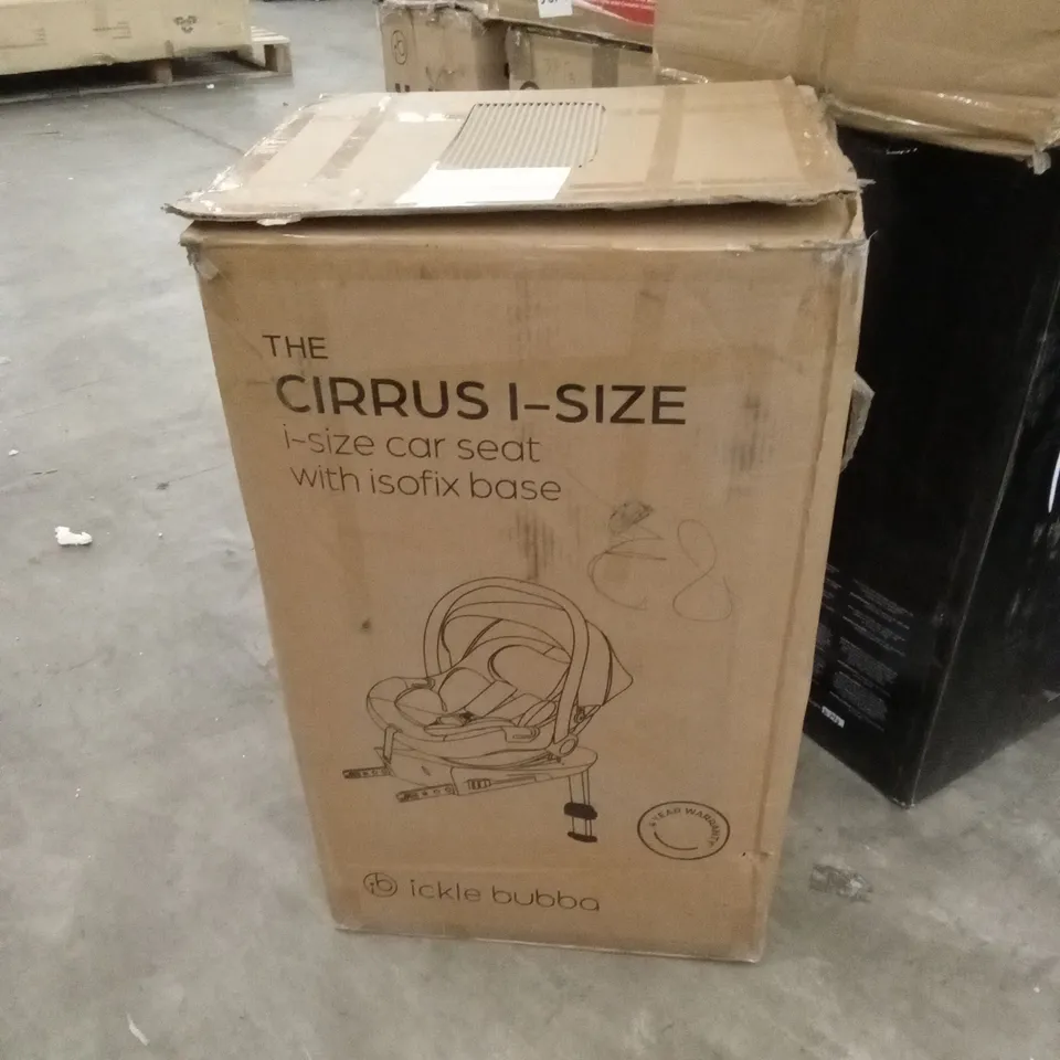 BOXED ICKLE BUBBA THE CIRRUS I-SIZE CAR SEAT WITH ISOFIX BASE 