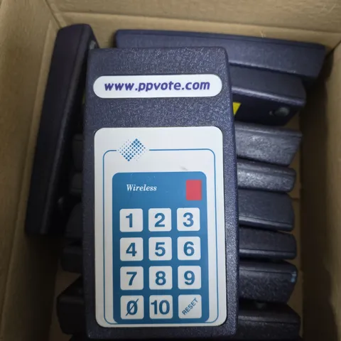 BOX OF APPROXIMATELY 15 PPVOTE CONFERENCING EQUIPMENT