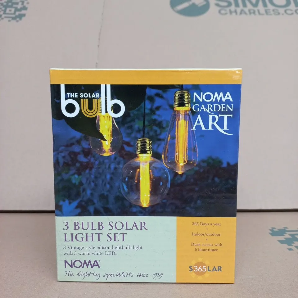 NOMA GARDEN ART 3-BULB SOLAR LIGHT SET (BOXED)