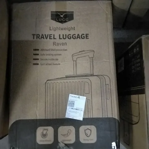 BOXED LUGG LIGHTWEIGHT TRAVEL LUGGAGE SUITCASE - RAVEN 