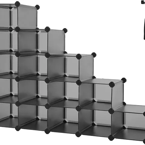 BOXED SONGMICS 16-CUBE STORAGE UNIT, SHOE RACK