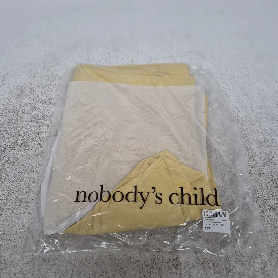 NOBODY'S CHILD YELLOW TAILORED SHORTS – UK 10 