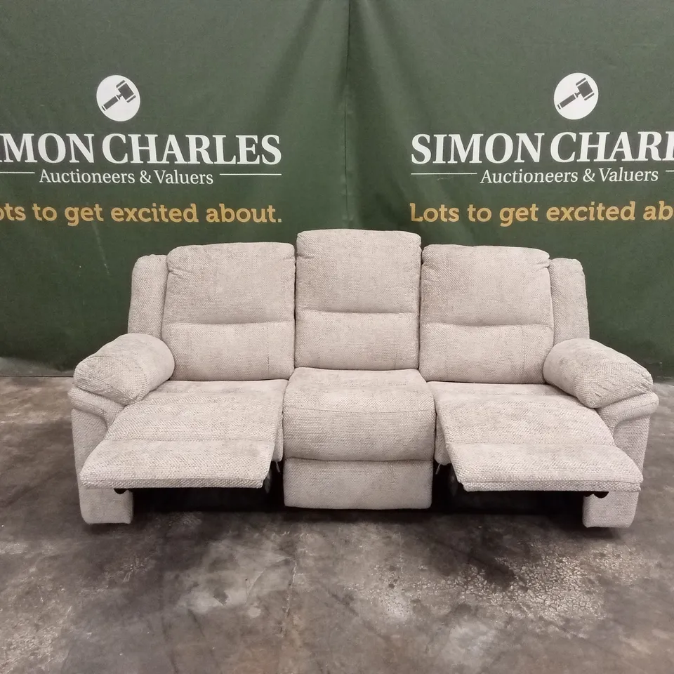 ALBION CHUNKY WEAVE 3 SEATER HIGH BACK MANUAL RECLINER SOFA RRP £679