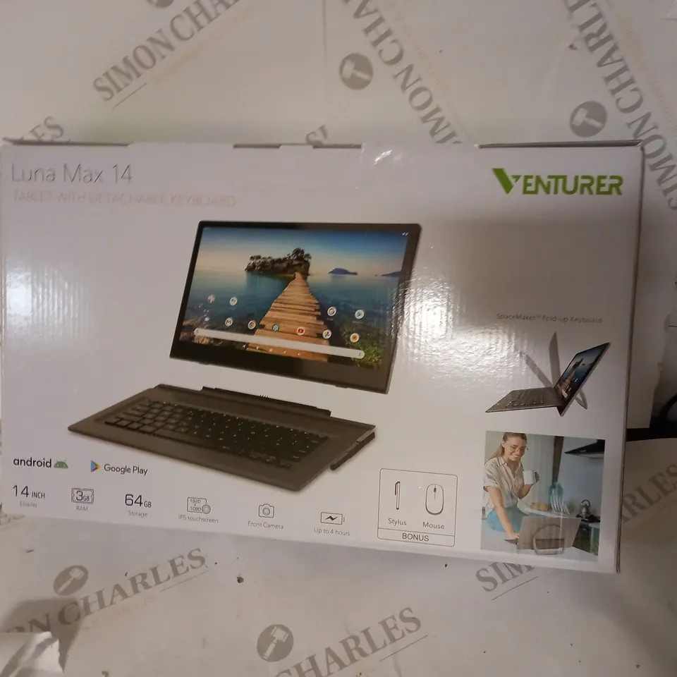 BRAND NEW BOXED VENTURER LUNA MAX 14 64GB 14" HD TABLET WITH DETACHABLE KEYBOARD 