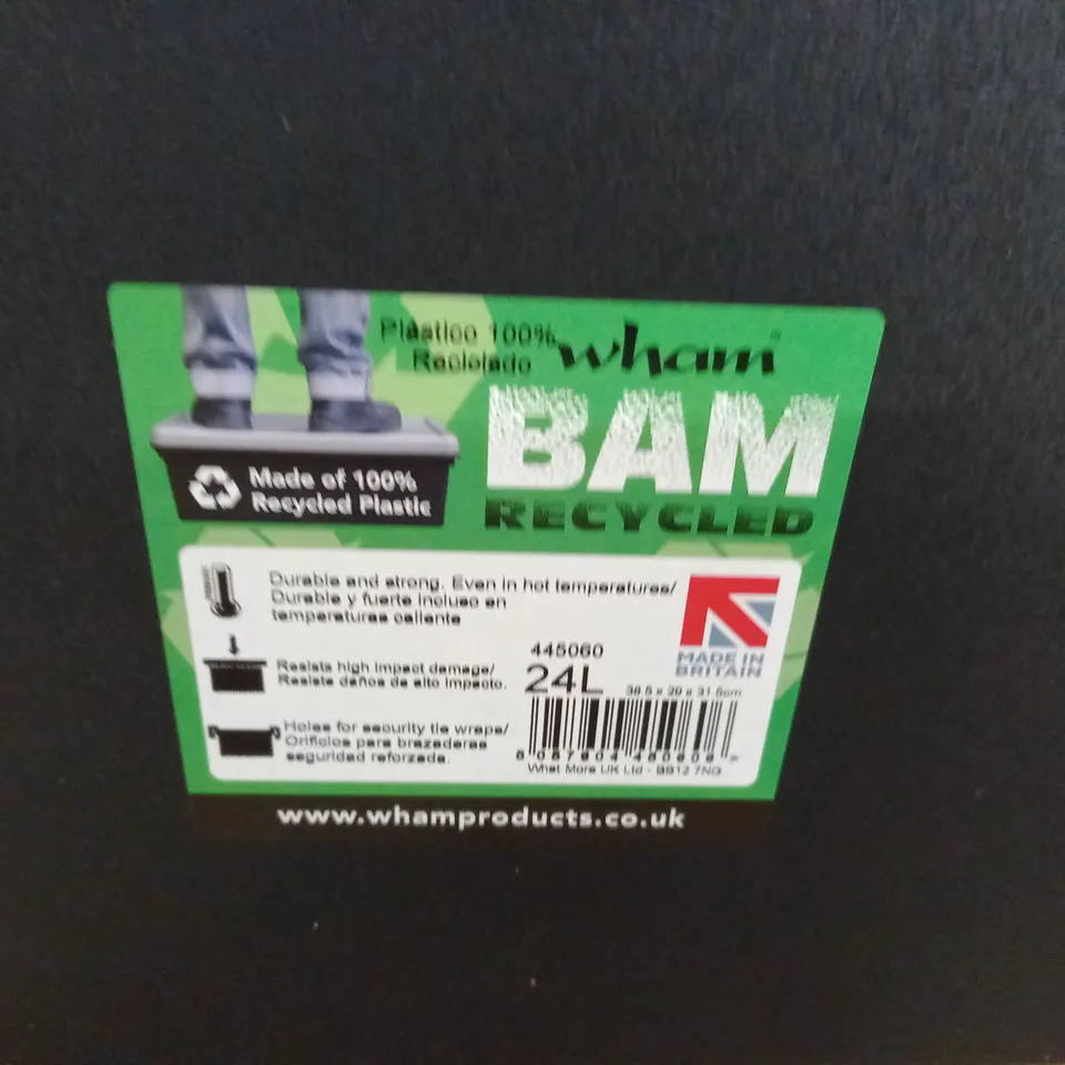 LOT OF 2 WHAM 24L BAM RECYCLE BINS