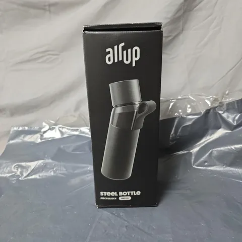 AIRUP STEEL BOTTLE PITCH BLACK 480ML BOXED. SEALED