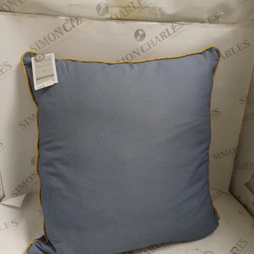 2 X BLUE & YELLOW HOME BY SLEEPDOWN PILLOWS