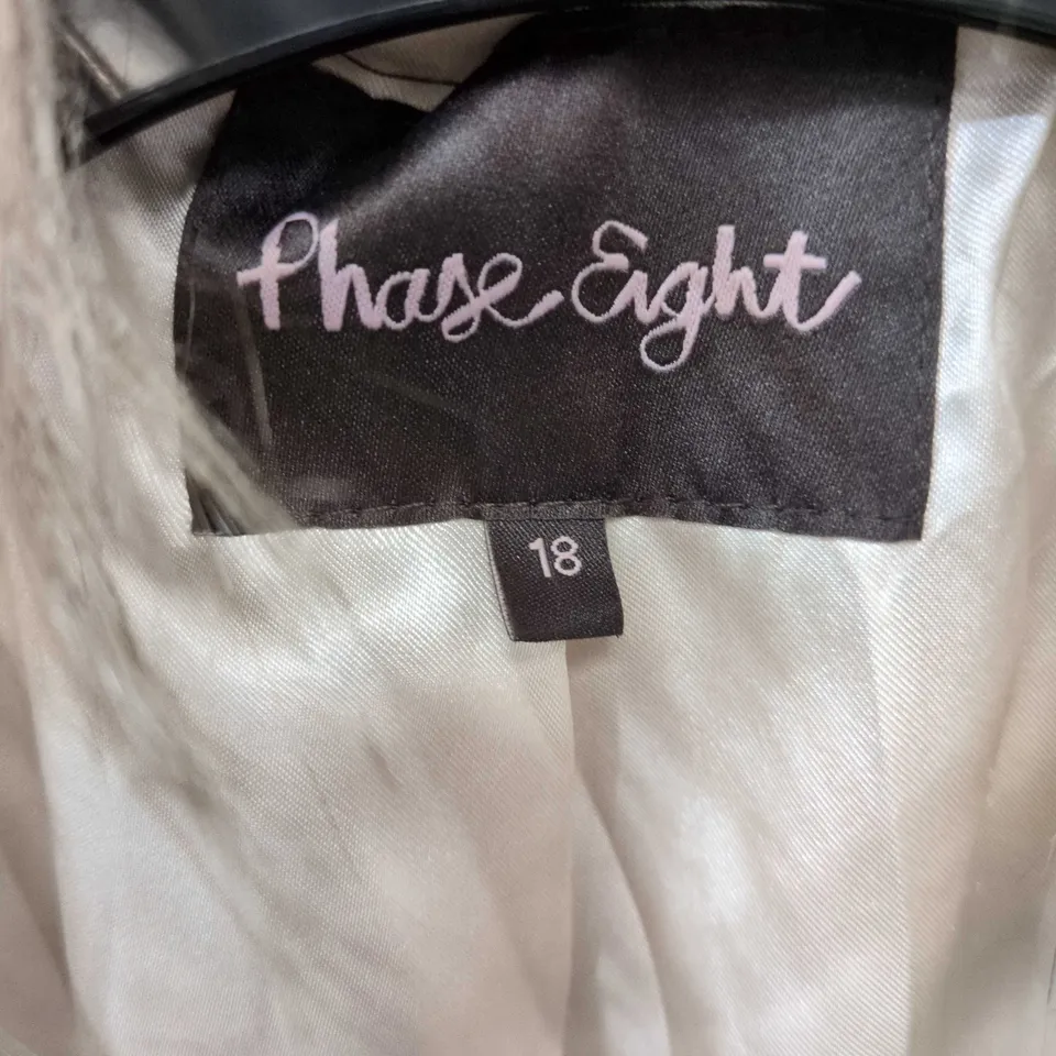 PHASE EIGHT FUR COAT – WOMEN'S UK 18 – BROWN/CREAM