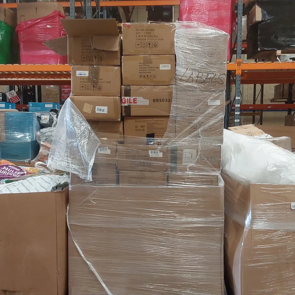 PALLET CONTAINING A VERY LARGE QUANTITY OF BOXED STOOLS, STORAGE OTTOMANS ECT