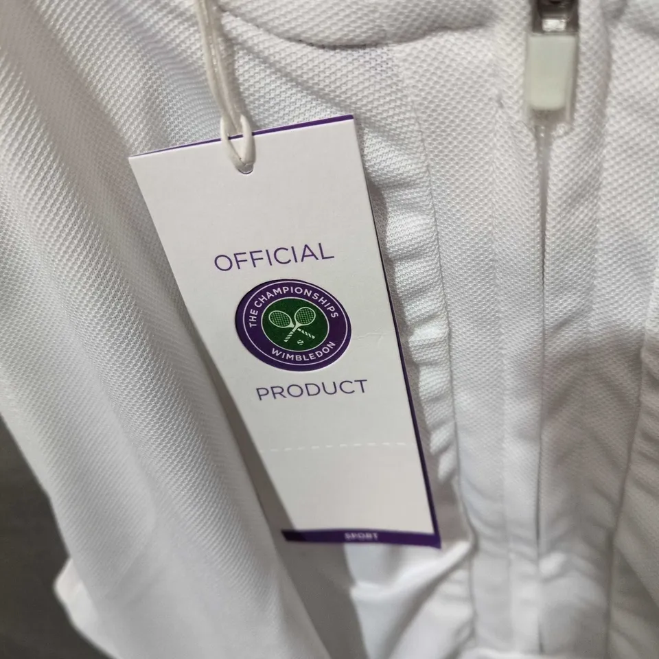 WIMBLEDON OFFICIAL PRODUCT WHITE SLEEVELESS TENNIS TOP – WOMEN'S SPORTS TOP SIZE LARGE