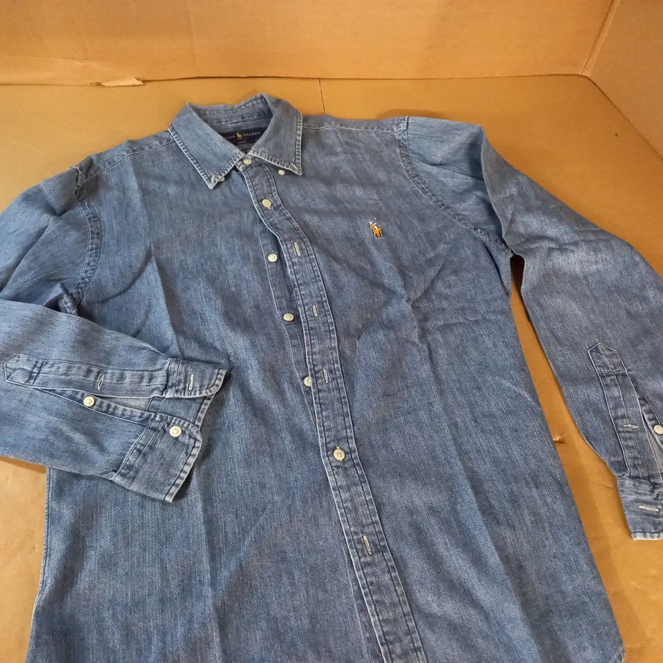 RALPH LAUREN SLIM FIT DENIM SHIRT - L