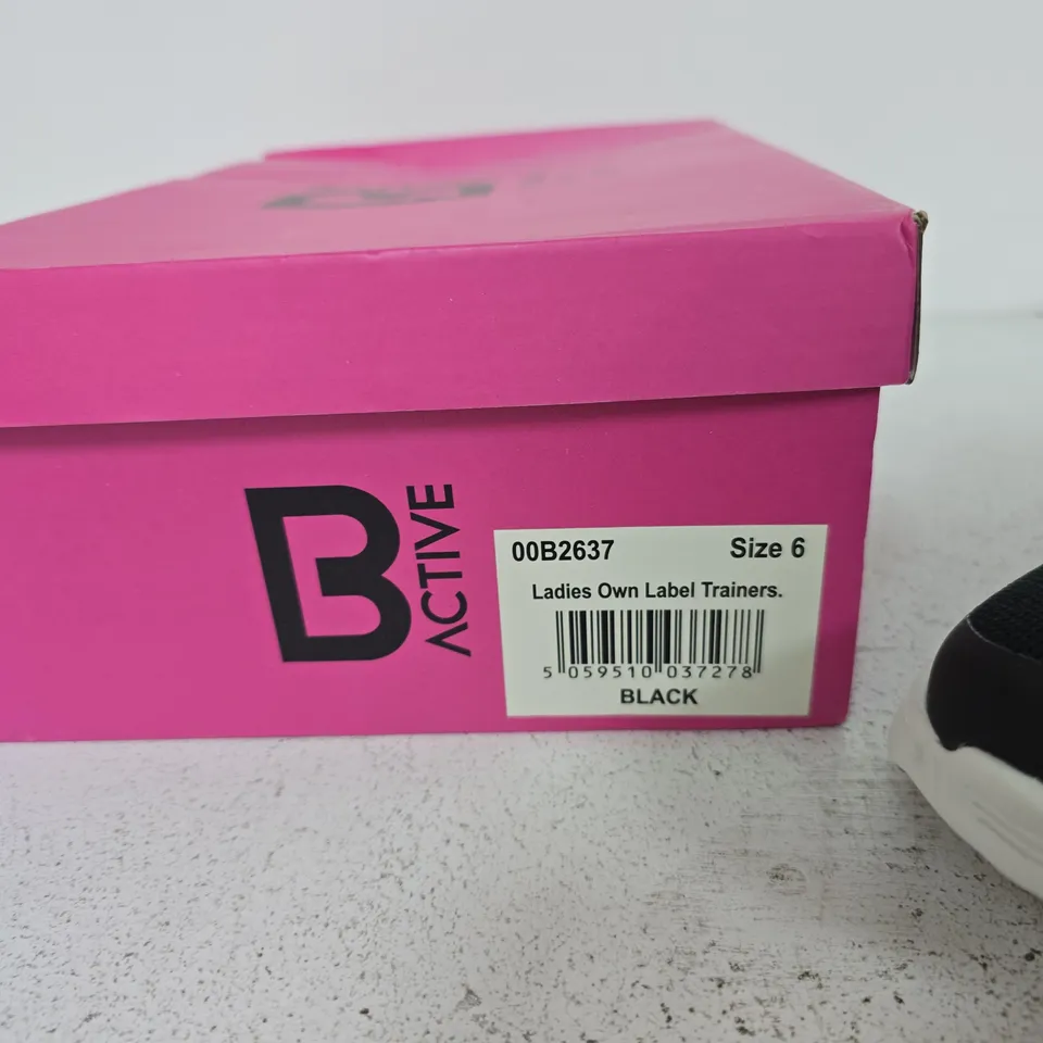 B ACTIVE LADIES OWN LABEL TRAINERS – BLACK, UK SIZE 6