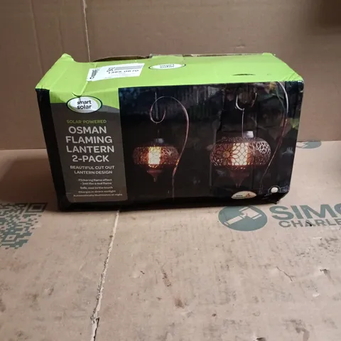 SMART SOLAR OSMAN FLAMING LANTERN 2 PACK BOXED