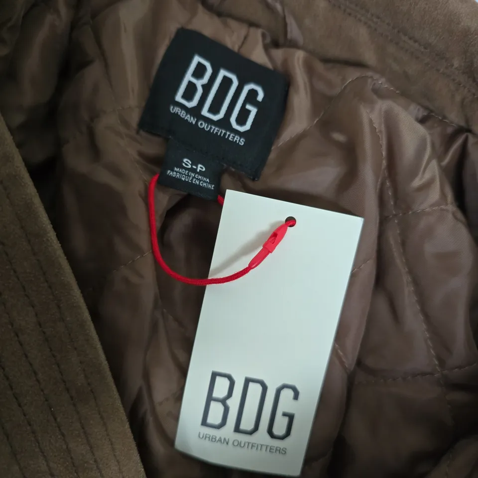 BDG URBAN OUTFITTERS SUEDE JACKET – TAN, SIZE S