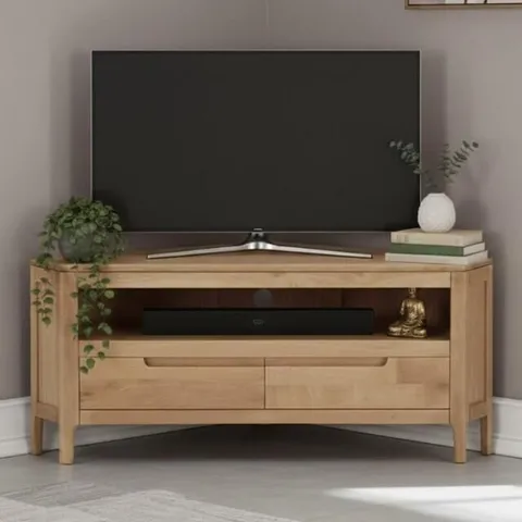 BOXED DUNMORE OAK CORNER TV UNIT