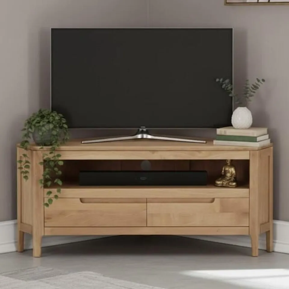 BOXED DUNMORE OAK CORNER TV UNIT