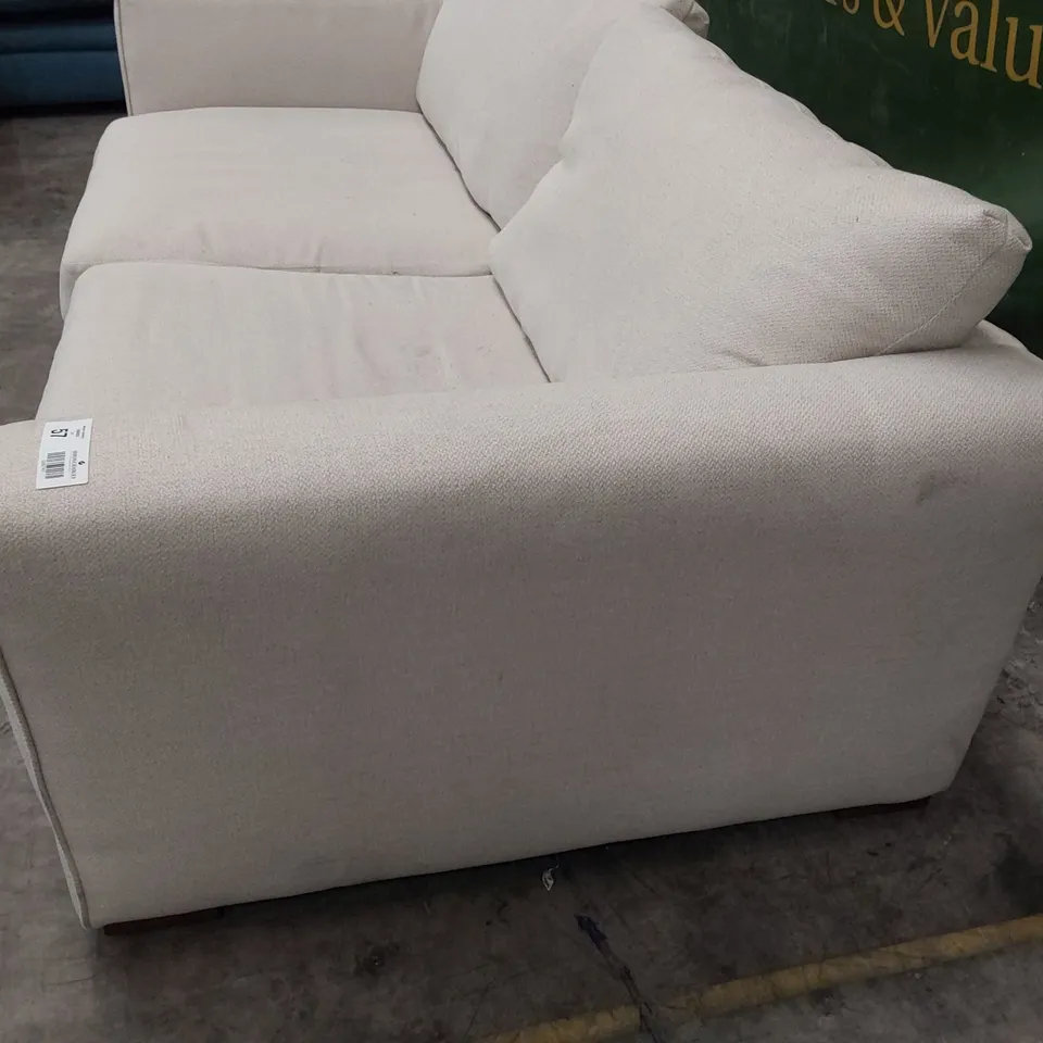 QUALITY DESIGNER LARGE THREE SEATER NATURAL FABRIC 