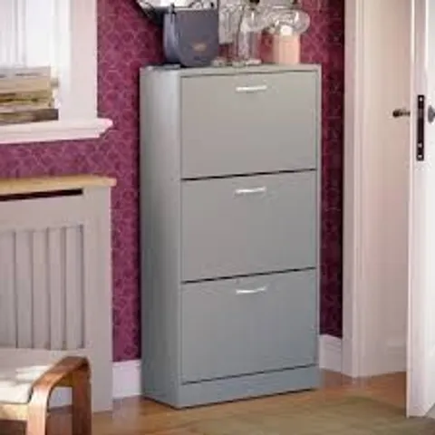 BOXED VIDA 3 DRAWER SHOE CABINET - GREY (1 BOX)