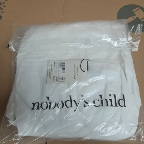 NOBODY'S CHILD LOIE BUBBLE HEM MINI DRESS – WHITE, UK 10 (EU 38, US 6)